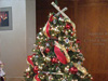 One of twelve trees decorated for Christmas in the Ford Orientation Center